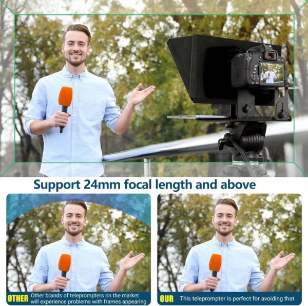 i2/12-inch All-Metal teleprompter, Lift The teleprompter and Remote Control, Using Tempered Optical Glass, Compatible with a Variety of Devices for a Variety of scenarios. - Image 8