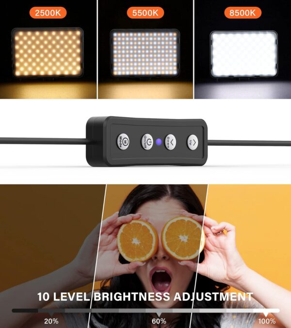 2 Pack LED Video Photography Lighting Kit with 62.99'' Tripod Stand, Unicucp 2500-8500K Dimmable Studio Streaming Light for Video Recording Filming, Live Game YouTube, Portrait Shooting, USB Charger - Image 2
