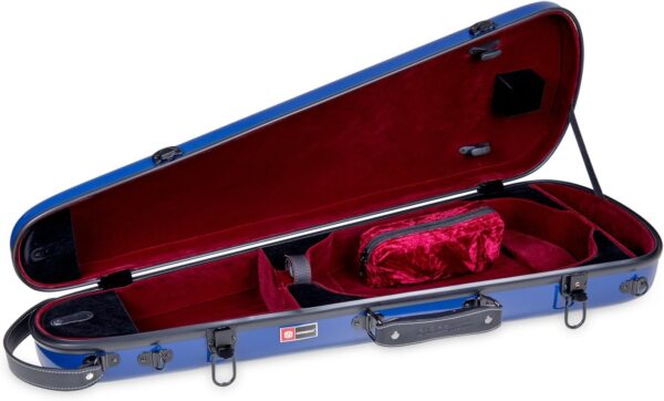 Crossrock Fiberglass Violin Case, 4/4 Full Size, Backpack Style,Navy Blue - Image 2