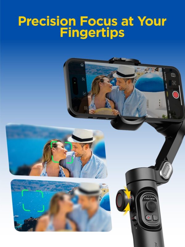 Gimbal Stabilizer for Smartphone, iPhone Gimbal w/Focus Wheel Face/Object Tracking Gimbal for iPhone 16 15 Pro Max/Android Foldable 3-Axis Handheld Phone Gimbal for Video Recording -Smart XE - Image 6