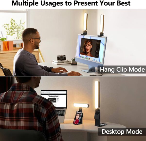 yAyusi Dual-lamp Video Conference Lighting, LED Streaming Light with Remote and Touch Control, Zoom Lighting for Computer,Webcam Monitor Laptop Ring Light for Video Calls/Zoom Meetings/Video Recording - Image 3