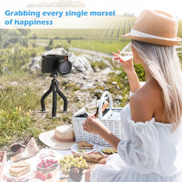 Ubeesize Phone Tripod, Portable and Flexible Tripod with Wireless Remote and Clip, Cell Phone Tripod Stand for Video Recording Black - Image 7