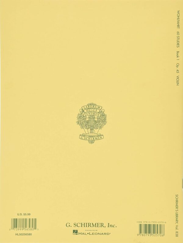 Wohlfahrt Op. 45: Sixty Studies for the Violin, Book 1 (Schirmer's Library of Musical Classics, Vol.838) - Image 2