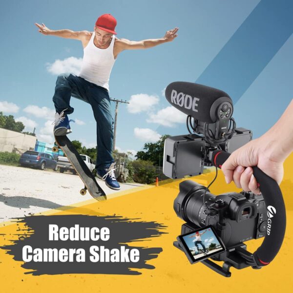 Zeadio Video Action Stabilizing Handle Grip Handheld Stabilizer with Cold-Shoe Mount for All DSLR Camera Camcorder - Image 2