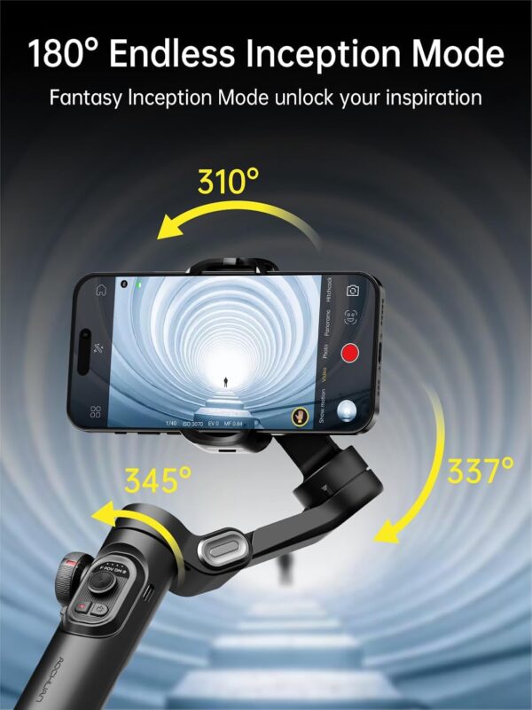Phone Gimbal Stabilizer 3-Axis Smartphone Foldable Handheld Gimbal for iPhone with Focus Wheel TikTok YouTube Vlog Stabilizer for iPhone16 15 14 13 12 Pro Max Android-AOCHUAN Smart XE XE - Image 8