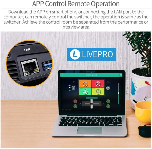 FEELWORLD LIVEPRO L1 V1 Multi Camera Video Mixer Switcher 2 Inch LCD Display 4 x HDMI Inputs USB 3.0 Output Format Real Time Production Live Streaming Lightweight - Image 7