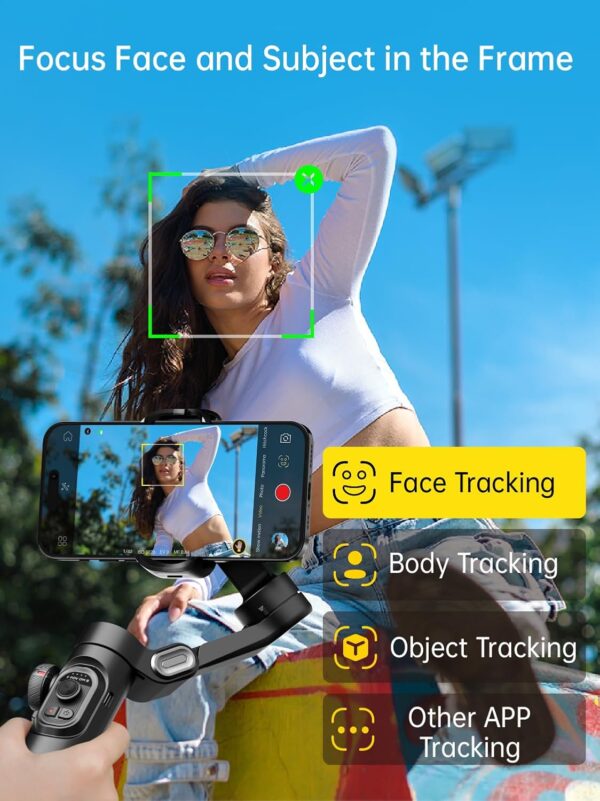 Phone Gimbal Stabilizer 3-Axis Smartphone Foldable Handheld Gimbal for iPhone with Focus Wheel TikTok YouTube Vlog Stabilizer for iPhone16 15 14 13 12 Pro Max Android-AOCHUAN Smart XE XE - Image 3