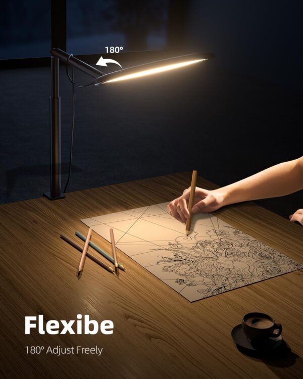 Weilisi 10.2" Desk Ring Light with Stand for Zoom Meetings, Ring Light for Desk with Clamp, 360° Rotate & Flexible Height Video Conference Light, Adjust Arm Desk Lamp Zoom Light for Home Office - Image 4
