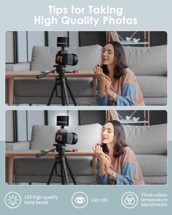 150 LED Phone Light, Selfie Light for Phone, Light for Phone/iPad/iPhone/Camera, 5500Mah Rechargeable Light, 3 Lighting Adjustment Modes, Phone Selfie Light for Photography/TikTok/Vlog/Video - Image 6