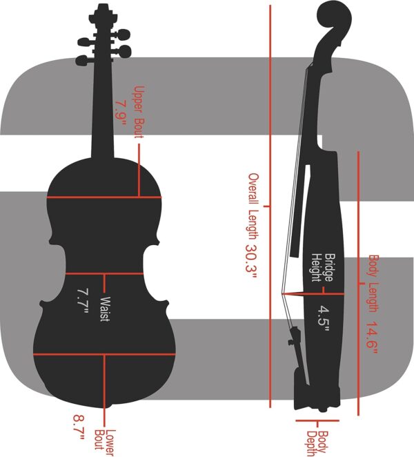 Crossrock Poly Carbon Case fits 4/4 violins, Anti-scratch Shaped Flight Case in Rose Gold(CRF4020SVRG) - Image 6
