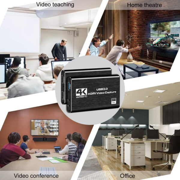 Capture Card Nintendo Switch, 4K HDMI Video Capture Card, 1080P 60FPS, HDMI to USB 3.0 Capture Card for Streaming Work with Camera/Xbox/PS4/PS5/PC/OBS - Image 5