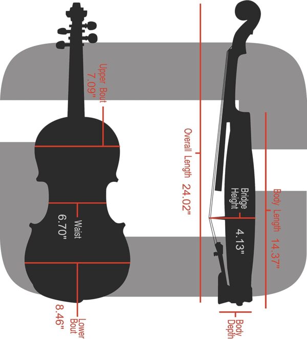 Crossrock 4/4 size Violin Case | ABS Molded Hardshell with Interior Compartment, 2 Bow Holders, Security Lock, and Detachable Straps-Silver (CRA860VFSL) - Image 6