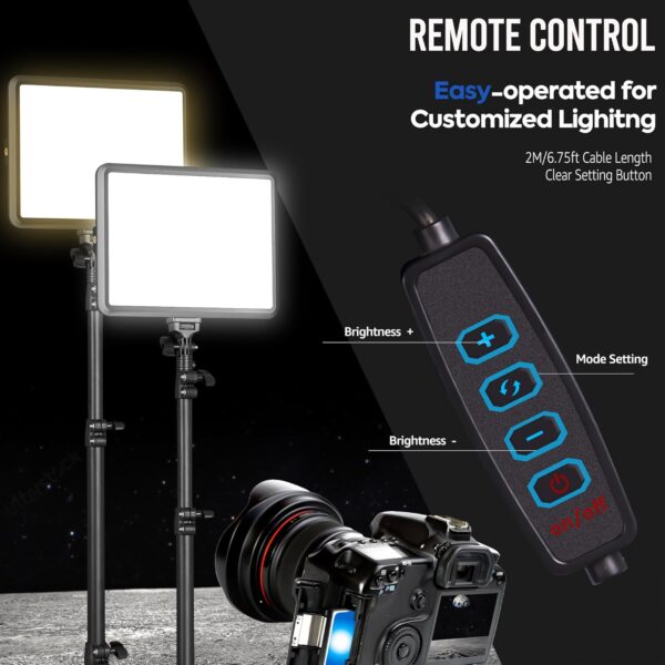 2-Pack LED Photography Lighting Kit, Arsoer 15W Bi-Color Video Light Kit, 2800-6500K LED Light CRI 97+, Studio Light with 70” Tripod Stand for Photography/YouTube/Video Recording/Content Creation - Image 3