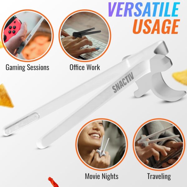 SNACTIV PRO Finger Chopsticks for Gamers - As Seen on Shark Tank! The Official Snacking Tool of the Future - Enjoy Snacks and Chips with Ease - Innovative Gaming Snacking Solution - Snack Chopsticks - Image 6