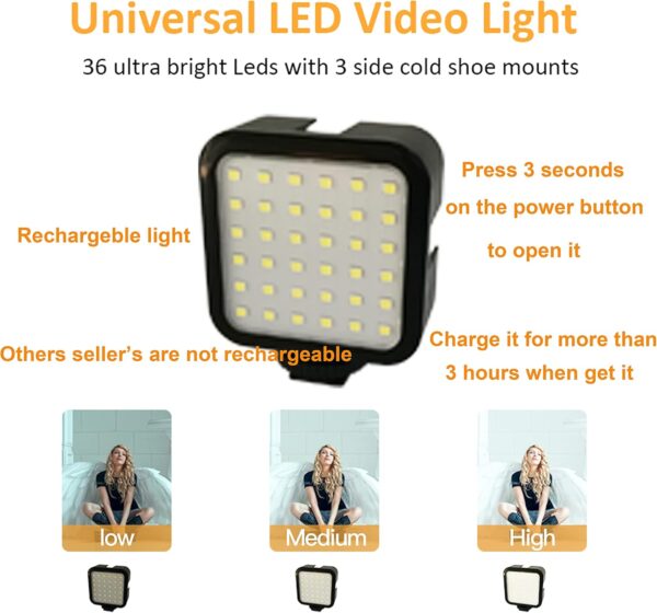 Smartphone Video Kit, Vlogging Kit, Youtuber Kit, with Microphone Light Tripod 50" Extendable Phone Clip Remote Control Compatible with iPhone/Smartphone/Cameras - Image 4