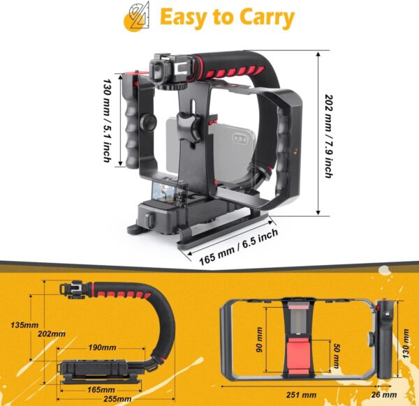 Handheld Stabilizer with Smartphone Video Rig, Video Action Handhels Rig for All Camera Action Camera Camcorder and Smartphones ﻿ - Image 7