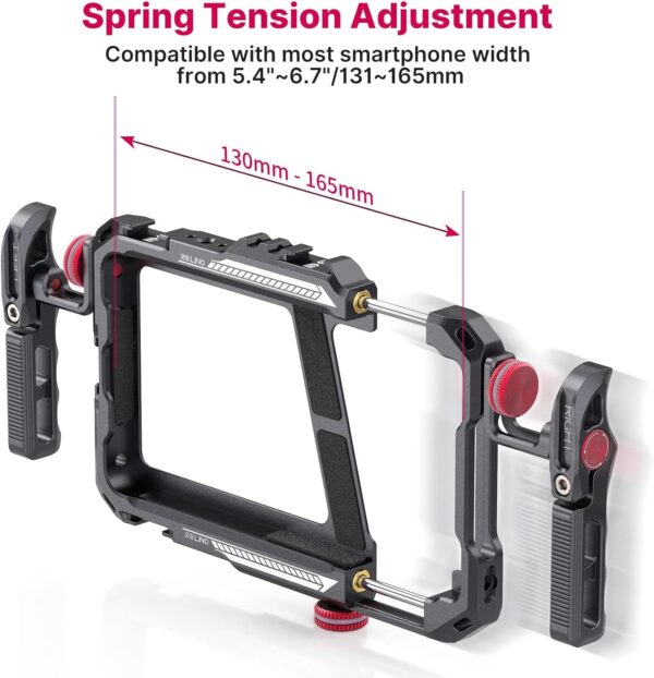 ULANZI Smartphone Video Rig with Handle, LINO Filmmaking Case Aluminum Alloy Phone Video Stabilizer Grip Tripod Mount for Video Maker Videographer with Cold Shoe for iPhone 16 15 Mini Pro Max 8 Plus - Image 3