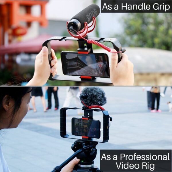 Ulanzi U Rig Pro Video Rig for iPhone, Phone Stabilizer Rig w Triple Cold Shoe Mount,Phone Tripod Mount for iPhone 16 15 14 13 12 11 Pro Max XS Max X 8 plus OnePlus 7 Pro Samsung Google Pixel Vlogging - Image 2