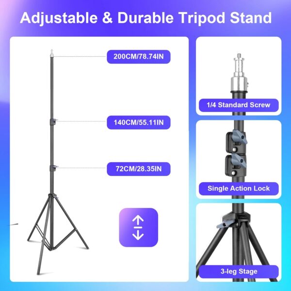Torjim Softbox Lighting Kit, 27" x 27" Professional Photography Lighting Kit with 85W 3000-7500K E26 LED Bulbs, Continuous Lighting System Kit for Portrait, Product, Video Recording & Photography - Image 5