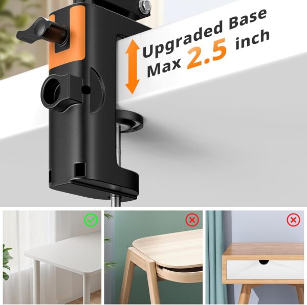 UBeesize 10" Ring Light with Overhead Phone Mount, LED Selfie Light with Stand and Phone Holder, Desk Light for iPhone, Desk Tripod for Video Recording, YouTube, TikTok, Live Stream, Cooking, Vlog - Image 4