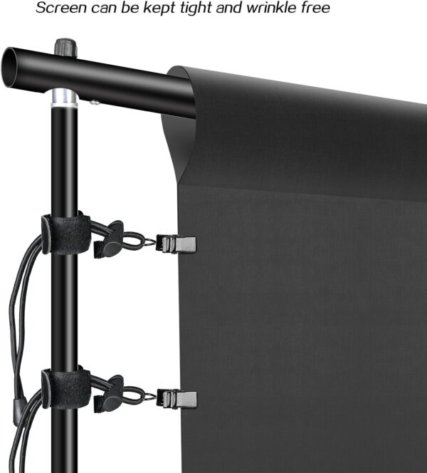 Photography Umbrella Continuous Lighting Kit,Muslin Backdrop Kit(White Black), Backdrop Clips Clamp,10ft Photo Background Photography Stand System for Photo Video Studio Shooting - Image 5
