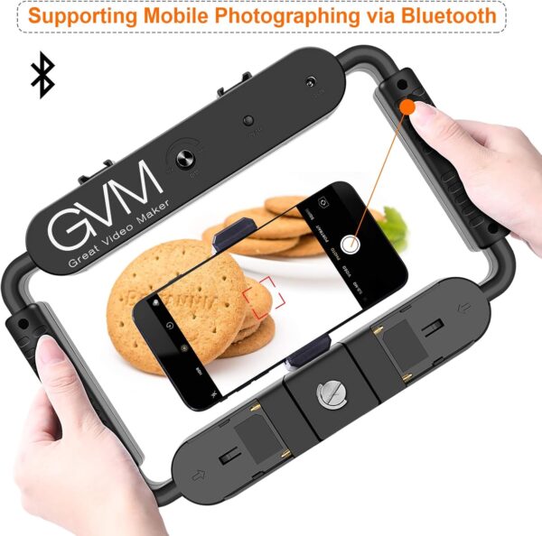 GVM Great Video Maker LED Ring Light 5600K Selfie Light, Smartphone Video Rig & Phone Video Stabilizer for Camera, Smartphone, Makeup, YouTube Setup, Self-Portrait Shooting with Bluetooth - Image 3