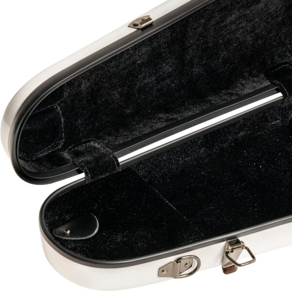 MI&VI NG-7002SCC Classic Hard-Shell Fiberglass Shaped Violin Case 4/4 (Full Size) Polish Cloth Included | Adjustable Straps | 4.5lb Light | Tough Shell (White) - Image 3