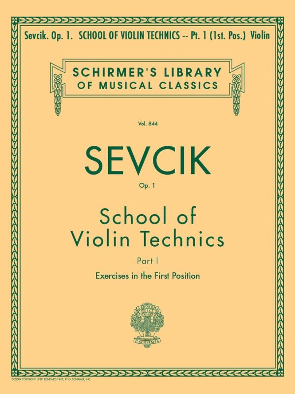 School of Violin Technics, Op. 1 - Book 1: Schirmer Library of Classics Volume 844 Violin Method (Schirmer's Library of Musical Classics)