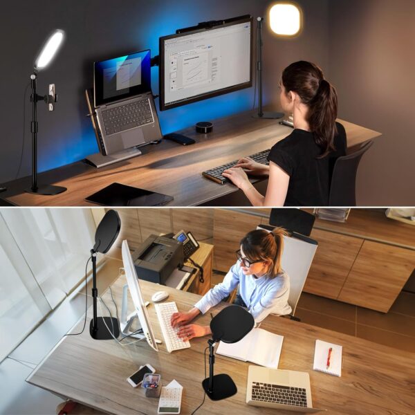 Zoom Lighting for Computer, Adjustable Desk Lighting for Video Calls, 30 Light Modes Video Conference Light, Desk Ring Light with Stand for Webcam, Meetings, Live Stream, Home Office. CRI 97.8 - Image 6