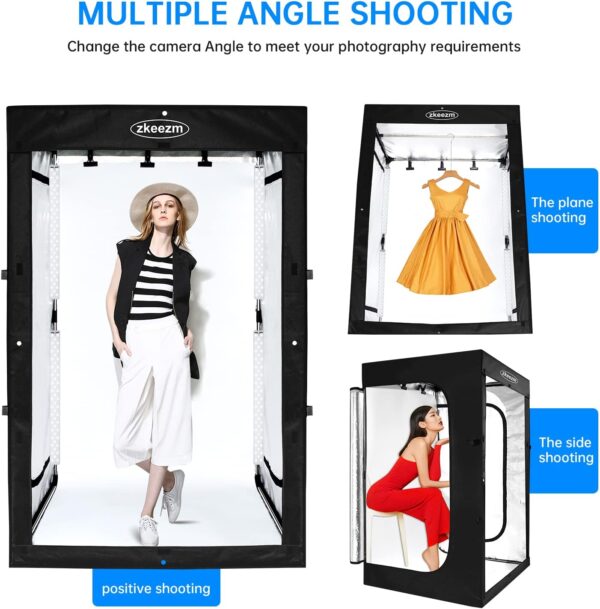 Professional Photography Studio LED Dimmable Large Shooting Tent 47x39x78 ZKEEZM Large Lightbox Photo Video Continuous Lighting Cube Shooting Tent Kit Soft Box with 3Colours Backdrops and Carrying Bag - Image 5