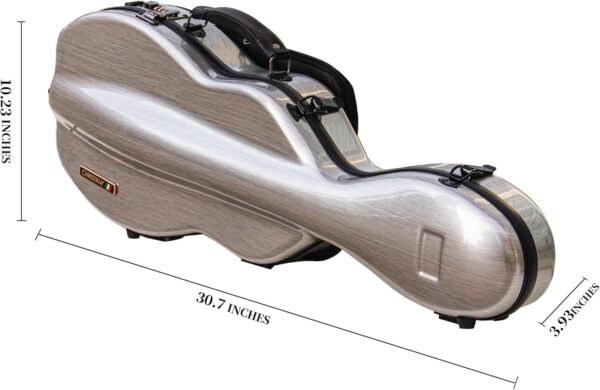 4/4 Full Size Violin case High-Strength Carbon Fiber Pear-Shaped Violin Music Bag With Combination Lock and Extra Bag Gray Violin Hard Case (VB-Random type-SilveryGray spot) - Image 7