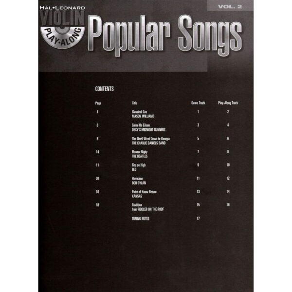 Popular Songs Violin Play-Along Volume 2 Book/Online Audio (Hal Leonard Violin Play Along) - Image 2