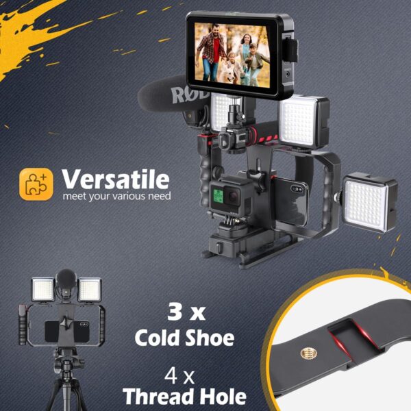 Handheld Stabilizer with Smartphone Video Rig, Video Action Handhels Rig for All Camera Action Camera Camcorder and Smartphones ﻿ - Image 6