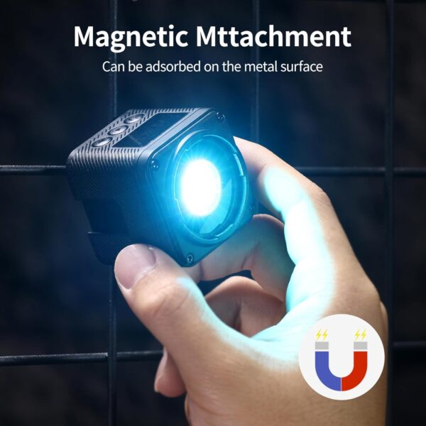 ULANZI L3 RGB LED Video Light, Waterproof Camera Lighting Kit 2700K-7000K Mini Cube COB Light Dimmable Fill Magnetic Photography Light with Fresnel Lens Cold Shoe for Smartphone,Action,DSLR Camera - Image 4