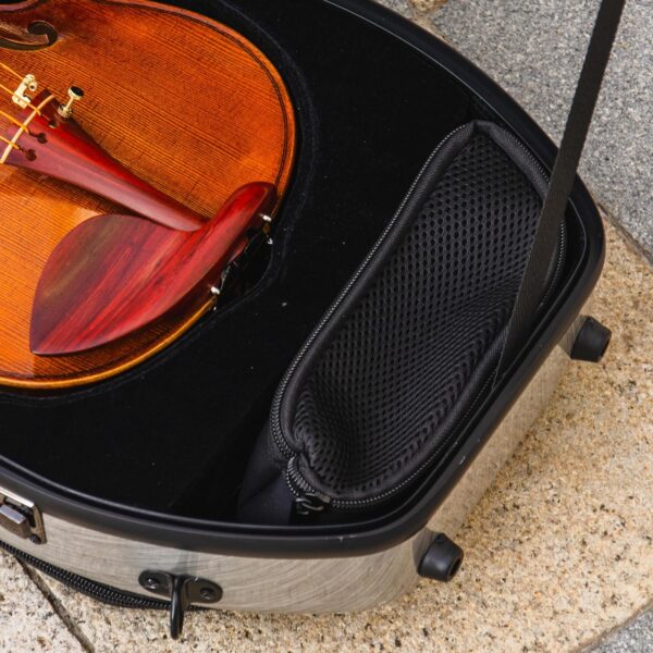 4/4 Full Size Violin case High-Strength Carbon Fiber Pear-Shaped Violin Music Bag With Combination Lock and Extra Bag Gray Violin Hard Case (VB-Random type-SilveryGray spot) - Image 4