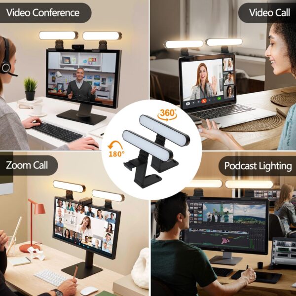 yAyusi Dual-lamp Video Conference Lighting, LED Streaming Light with Remote and Touch Control, Zoom Lighting for Computer,Webcam Monitor Laptop Ring Light for Video Calls/Zoom Meetings/Video Recording - Image 5