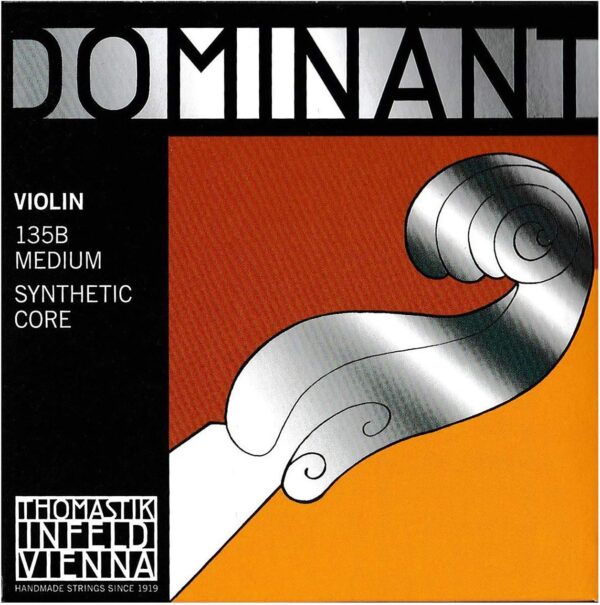 Thomastik-Infeld 135B Dominant Strings Set 4/4 with Steel E Ball - Corrosion Resistant Violin E String with Aluminum Wound Ball End - Flexible Violin Strings with Easy Modulation for a Rich Tone