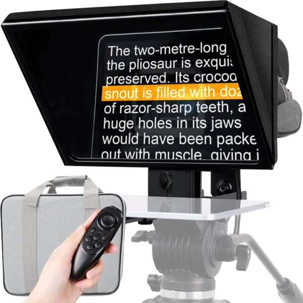 i2/12-inch All-Metal teleprompter, Lift The teleprompter and Remote Control, Using Tempered Optical Glass, Compatible with a Variety of Devices for a Variety of scenarios.