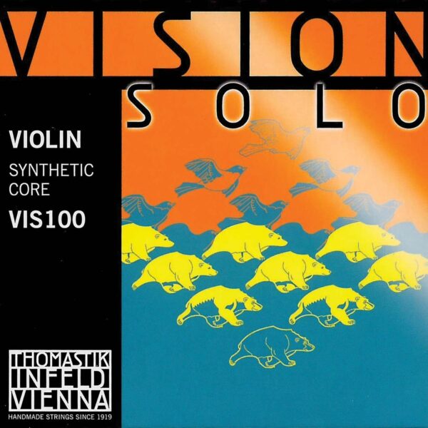 Thomastik Vision Solo 4/4 Violin String Set - Medium Gauge - with Aluminum Wound D String