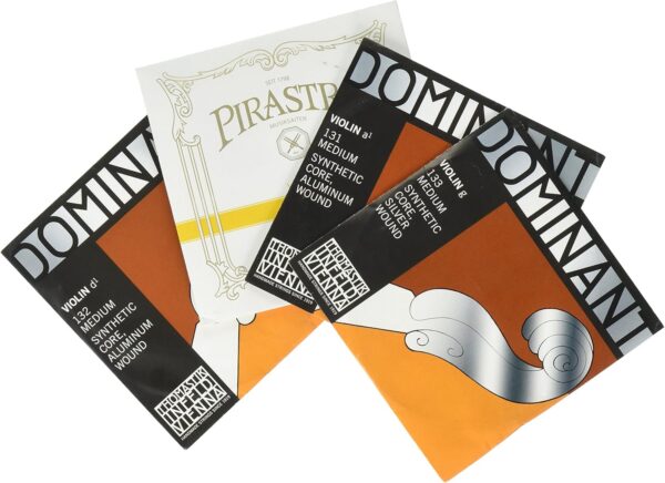 JSI Special 4/4 Violin String Set: Gold Label Ball-End E & Dominant A, D, and G Strings - Medium Gauge