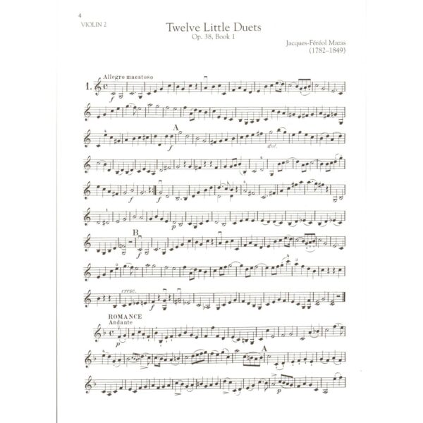 Mazas - Twelve Little Duets for Two Violins, Op. 38, Books 1 & 2: Schirmer Library of Classics Volume 2097 (Schirmer's Library of Musical Classics) - Image 4