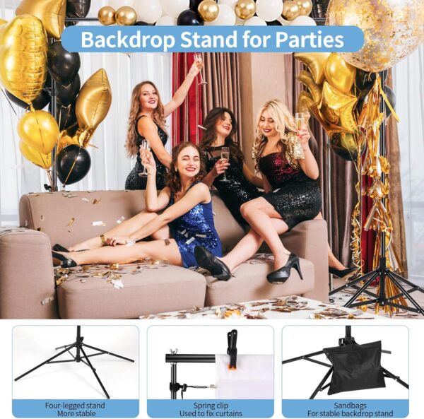 Four-Legged Backdrop Stand 6.5x10ft, Adjustable Video Studios Photo Backdrop, High Stable Backdrop Stand for Parties, Weddings, Photography, Advertising Display - Image 7