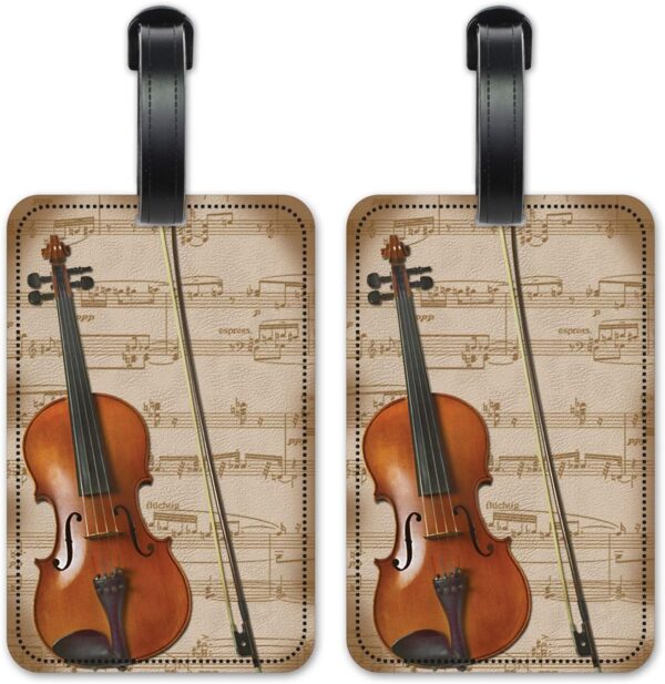 Violin - Luggage ID Tags - Suitcase Identification Cards - Set of 2