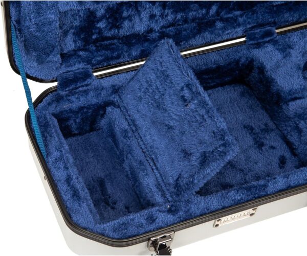 Crossrock 4/4 size Violin Case | ABS Molded Hardshell with Interior Compartment, 2 Bow Holders, Security Lock, and Detachable Straps-Silver (CRA860VFSL) - Image 5