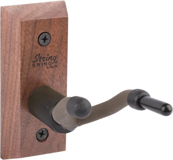 String Swing Hardwood Home & Studio Violin Hanger Wall Mount - for Small Violins and Violas - Black Walnut