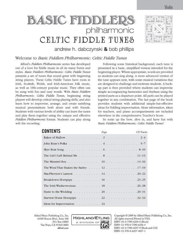 Basic Fiddlers Philharmonic Celtic Fiddle Tunes: Violin, Book & Online Audio (Philharmonic Series) - Image 2