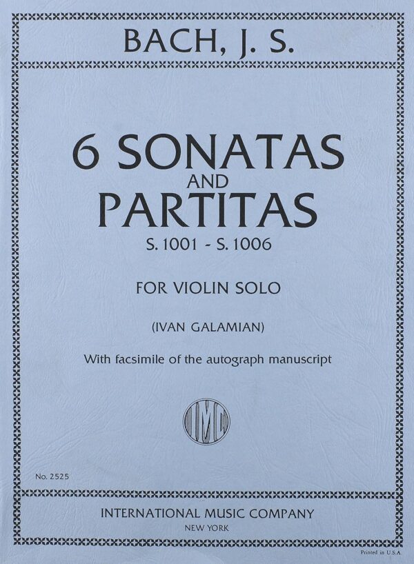 Bach, J.S. - 6 Sonatas and Partitas BWV 1001 1006 for Violin -by Galamian - International