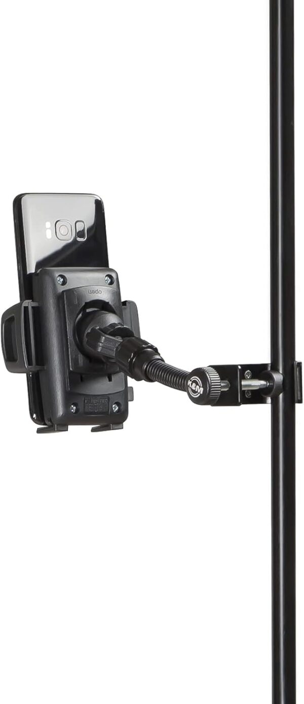 K&M 19747 Smartphone Holder Black Plastic 360° Rotatable Flexible Clamping Jaws for Tripod, Desk etc - Image 2