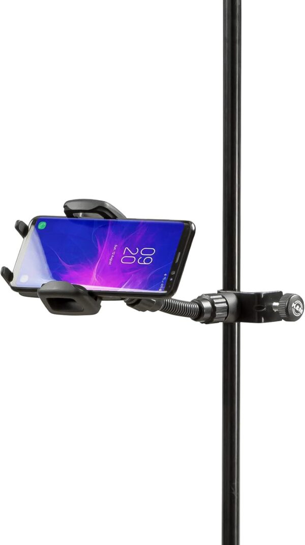 K&M 19747 Smartphone Holder Black Plastic 360° Rotatable Flexible Clamping Jaws for Tripod, Desk etc - Image 4