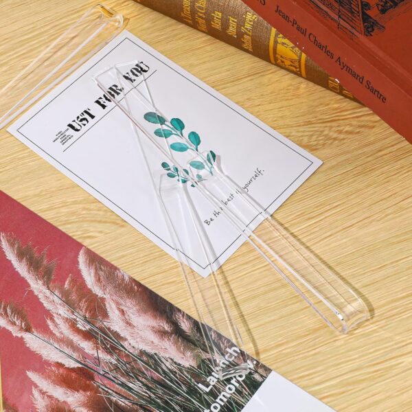 6 Pcs Music Stand Clips, Clear Acrylic Music Book Stand Page Holder Clip to Hold Book Open, Piano Book Holder Clips for Wind for Musician Composer Pianist Outdoor Gig Rehearsal Easy Reading - Image 4
